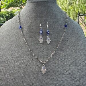 Handmade Evil Eye & Hamsa Necklace Set 🧿 🪬